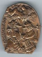 Fasnachtsplakette Basel, "Blaggedde" 1980 (Bronce)