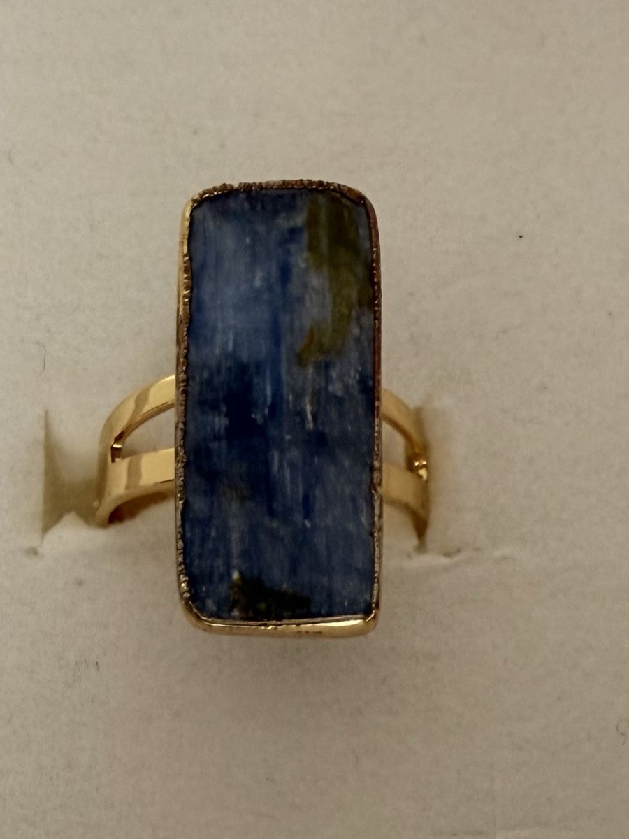 Anelli: Modischer Damenring, Goldfarbe mit blauem Stein, Top! – Nuovo e nell'imballaggio originale da Zürich venduto da dun_k7s7