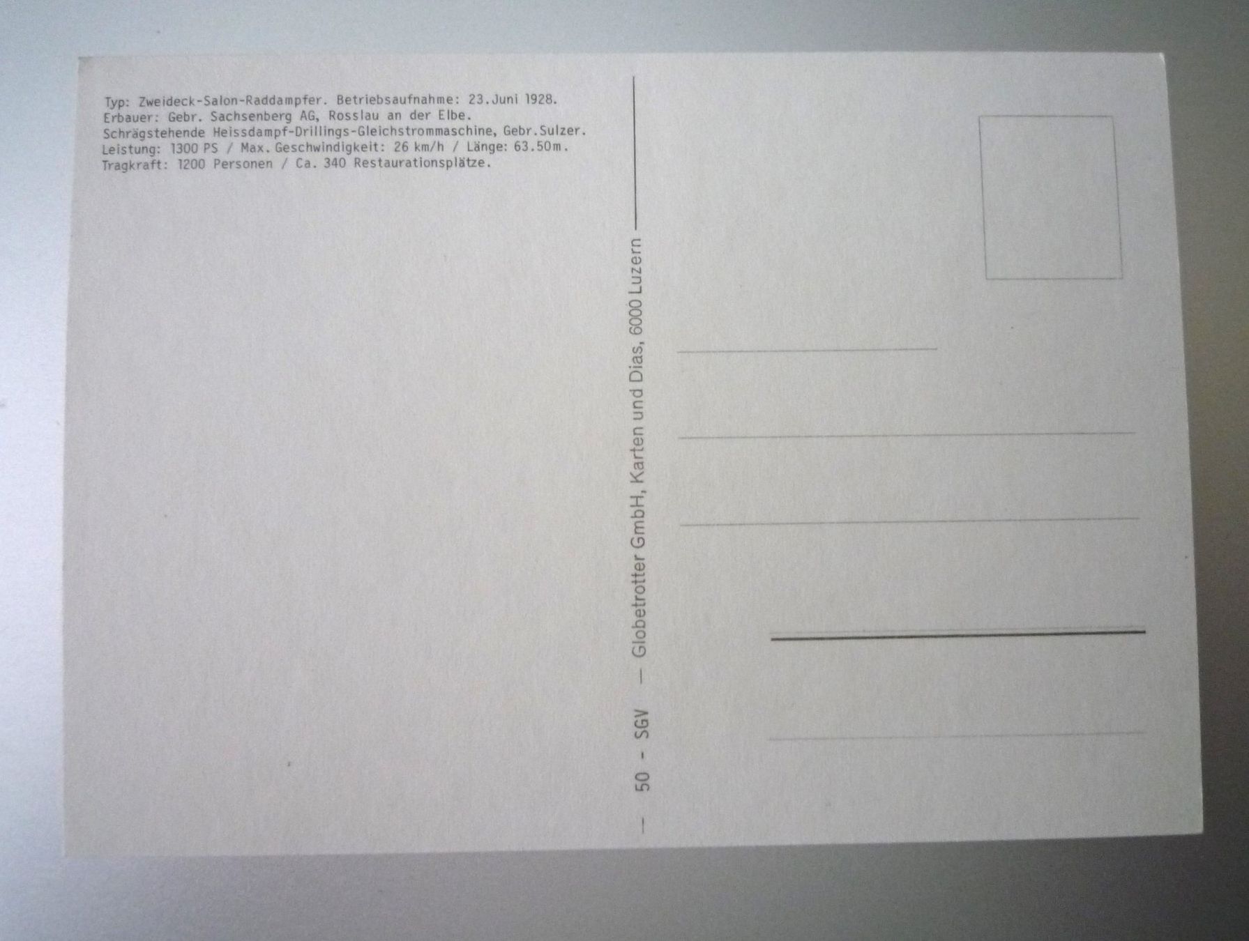 Cartoline postali: DS Stadt Luzern (Ansichtskarte) – Nuovo e nell'imballaggio originale da Rafz venduto da Sonnenblume305 1