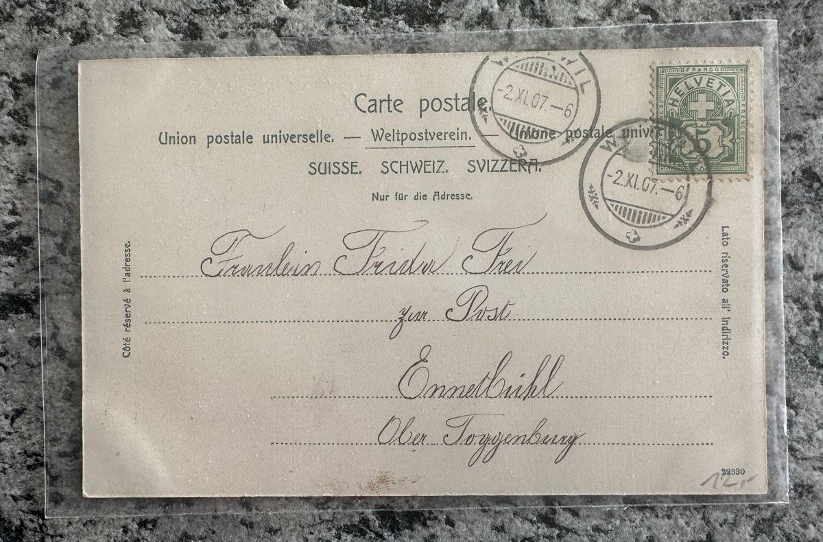 Cartoline postali: Litho Wattwil Guggenheim – Usato da Wettingen venduto da Phibras 1