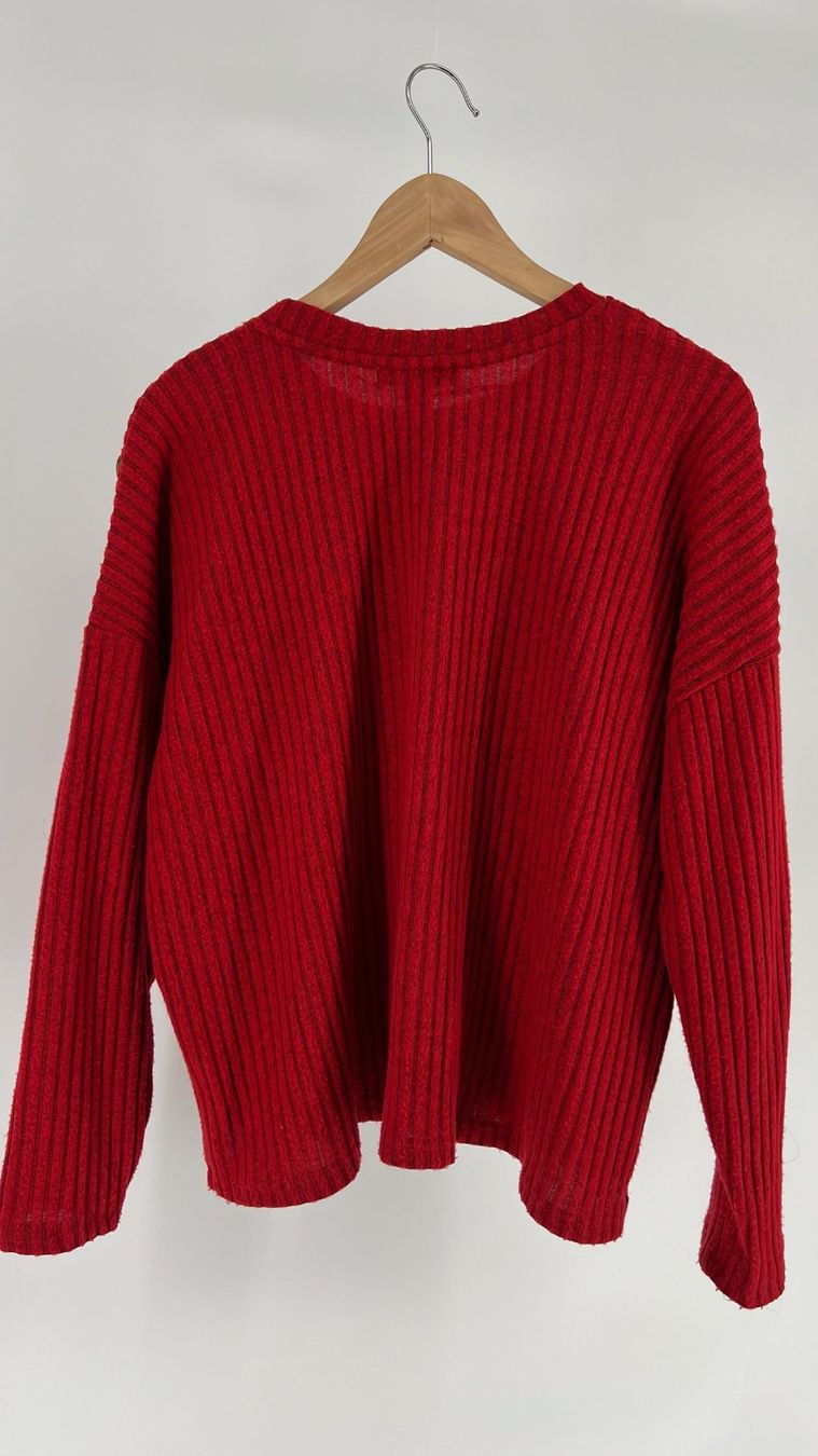 Primark Maglioni & Felpe: Roter oversize Strickpullover mit Knopfdetails - Gr. L – Usato da Oberurnen venduto da Kokosbluete 3