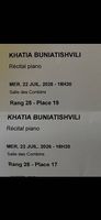 2 billets Concert Verbier Kathia Buniatishvili 22 juillet
