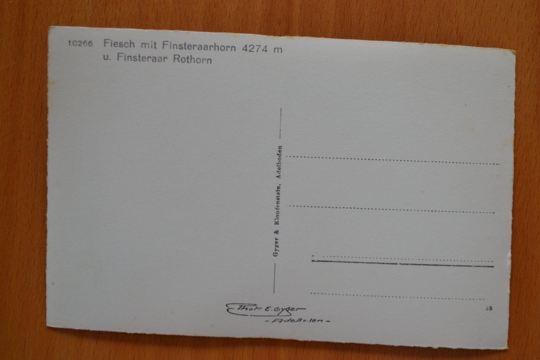 Cartoline postali: AK Fiesch mit Finsteraarhorn VS – Usato da Beinwil am See venduto da kajak55 1