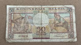 SEHR ALTE BANKNOTE AUS BELGIEN 03-04-56