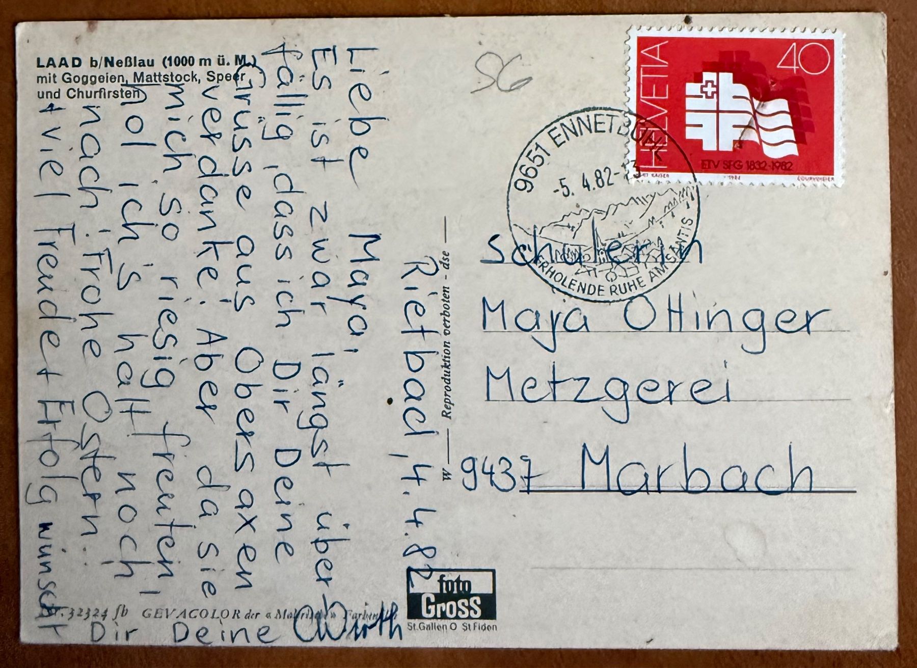 Cartoline postali: AK: Laad b/Nesslau – Usato da Lutry venduto da Ediego 1