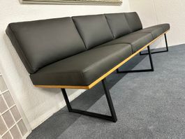 Sitzbank Wimmer VARIA Leder anthrazit Wildeiche 240 cm