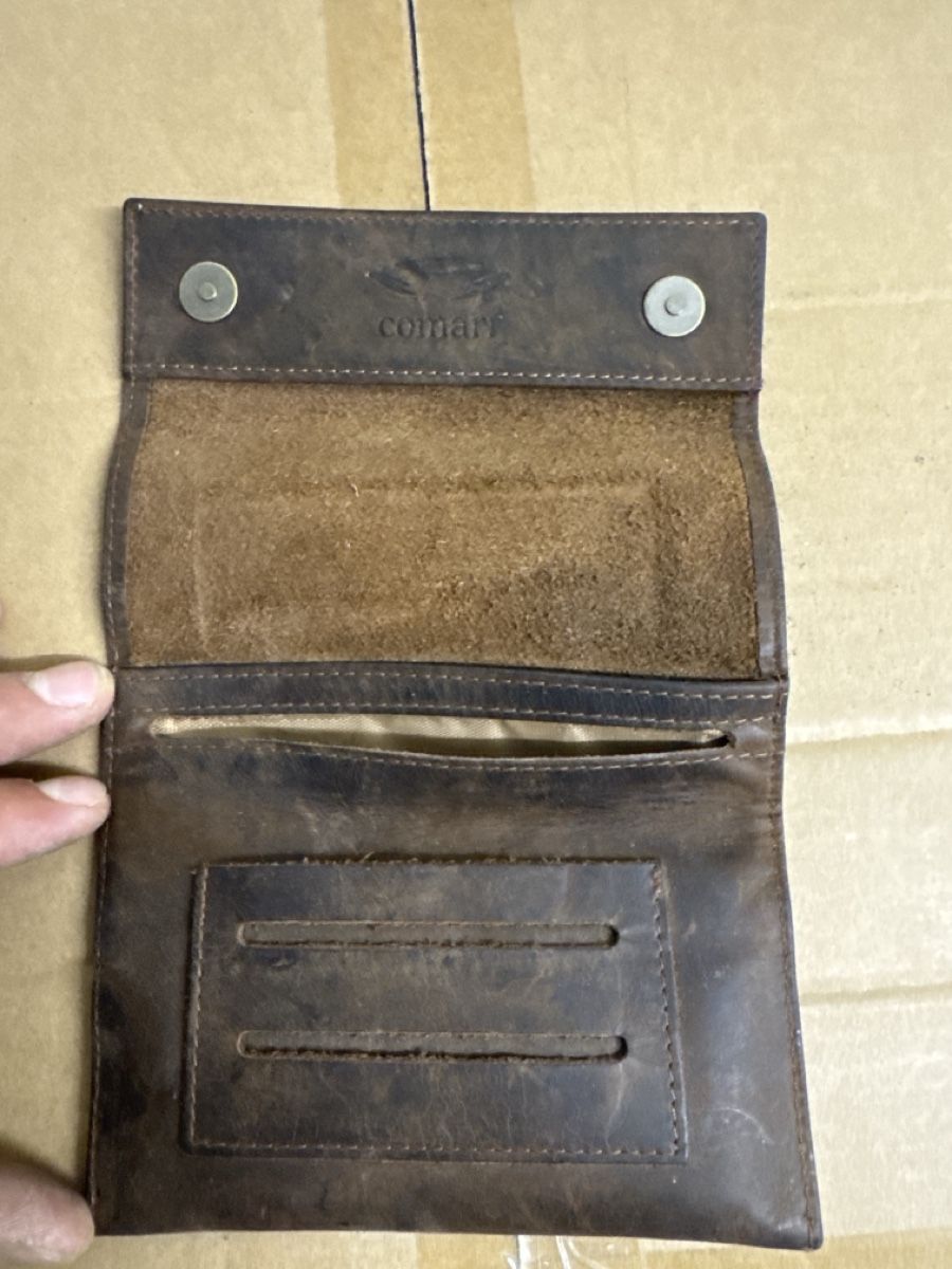 Portafogli: Comarr Tobacco Pouch Wallet Brown Leather Used – Usato da Riehen venduto da Top-Quality 3