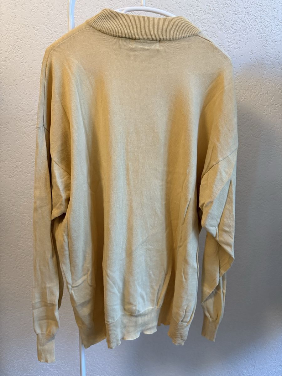 Maglioni & Felpe: Pull vintage coton jaune clair col rond, t.XL – Usato da Tavannes venduto da Thriftshop 2