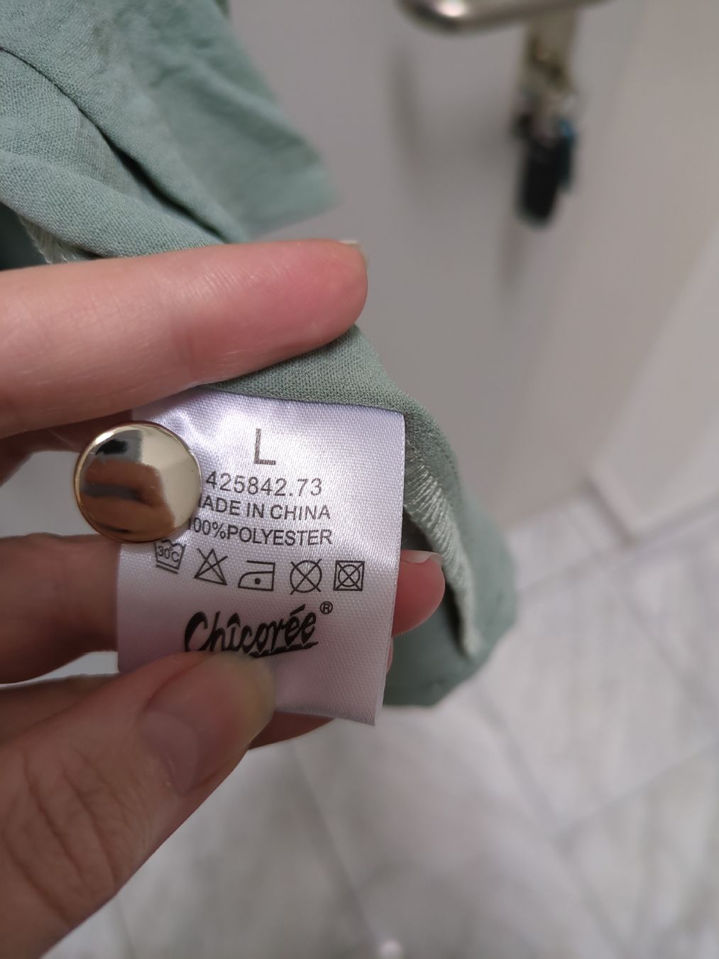 Vestiti: Blusenkleid Chicoree Gruen Groesse L mit Bindeguertel – Usato da Matten b. Interl venduto da Quella79 1