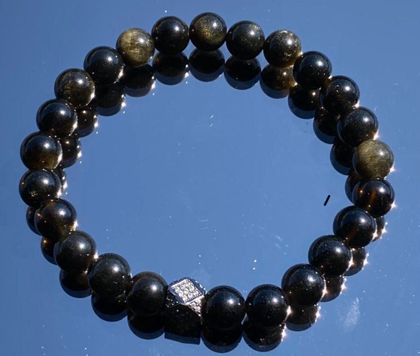 Bracciali & Braccialetti: Armband mit Gold-Obsidian – Nuovo e nell'imballaggio originale da Matten b. Interlaken venduto da kero71 2