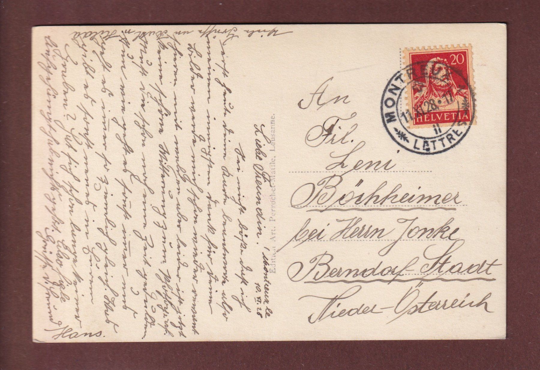 Cartes postales: MONTREUX vu du lac - 1928 – D'occasion à Pully par nicecards 1