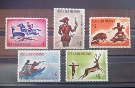 San Marino Briefmarken aus Serie Jagd 1961, postfrisch