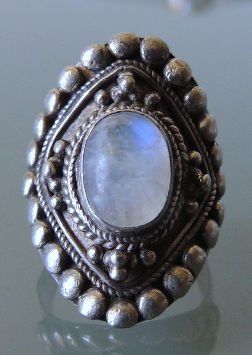 Anelli: Rainbow moonstone Silber 925 Fingerring Gr. 51 – Usato da Waldenburg venduto da schaller707 1