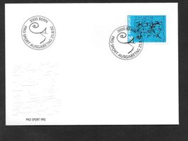 FDC W73 Pro Sport ET Bern 25.8.1992 Jean Tinguely