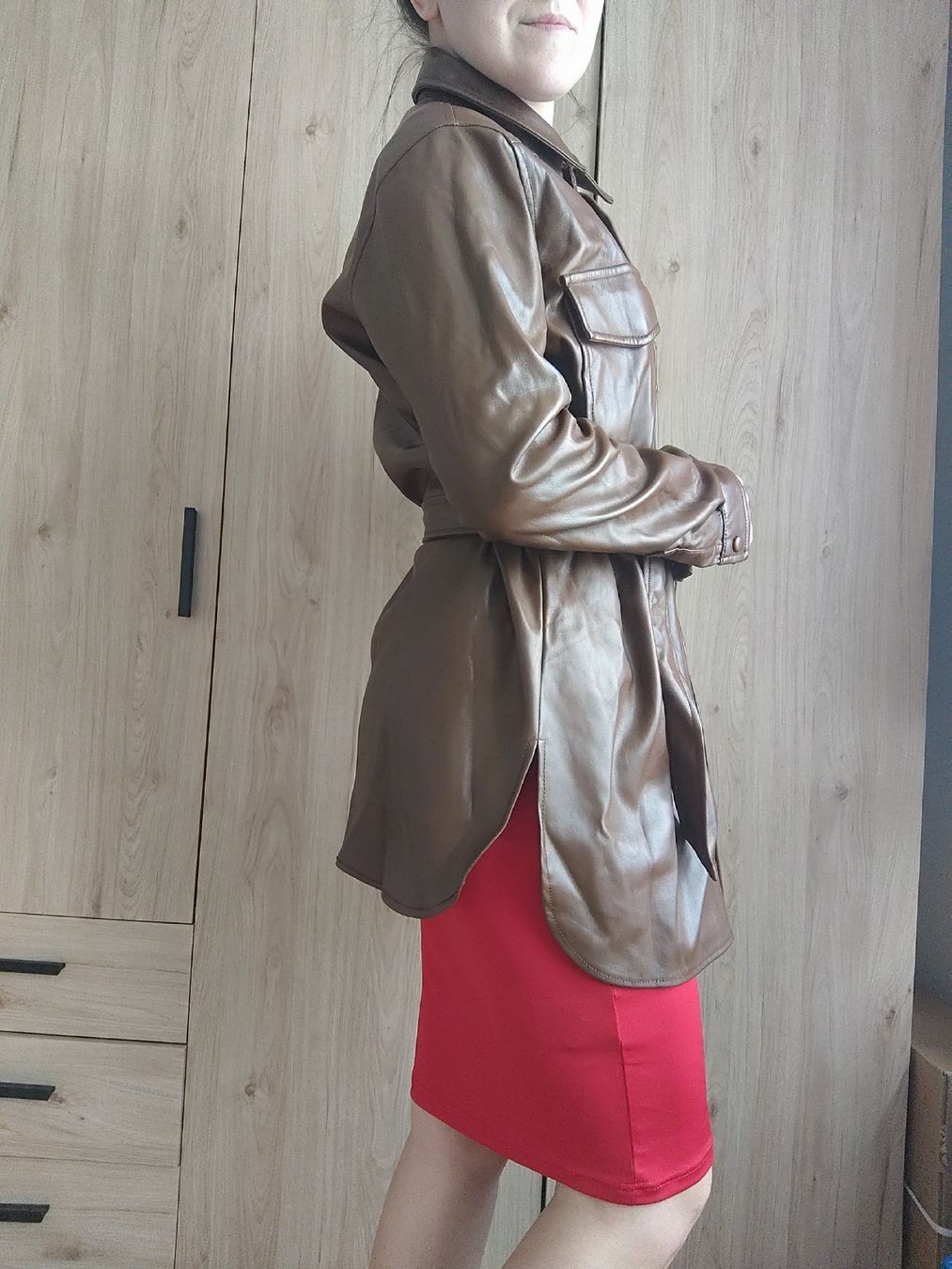 Giacche: Brown Faux Leather Jacket Size 44 – Usato da Mägenwil venduto da VintageGirly 2