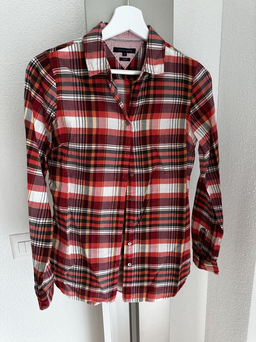 Tommy Hilfiger Camicette: Tommy Hilfiger Bluse rot-weiss kariert – Usato da Honau venduto da salverella