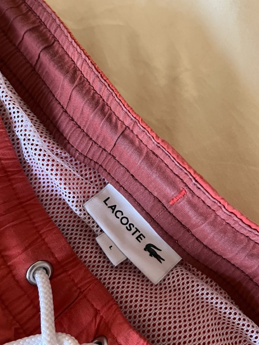 Lacoste Costumi da bagno: Short de bain rouge Lacoste - Taille L  – Usato da Lausanne venduto da Papi_Turlup 1