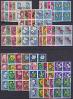 PJ 1953-1961, Viererblöcke Lot gestempelt, Kat: 470.-
