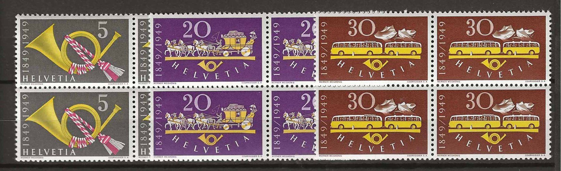Tous les timbres: CH291 - 100 ans de la poste bloc 4 ** – Neuf (Voir description) à Trélex par Phil_Albert