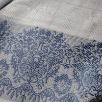 Ital. Sommer Viskose Panel bestickt 1.20x1.55m blu karo