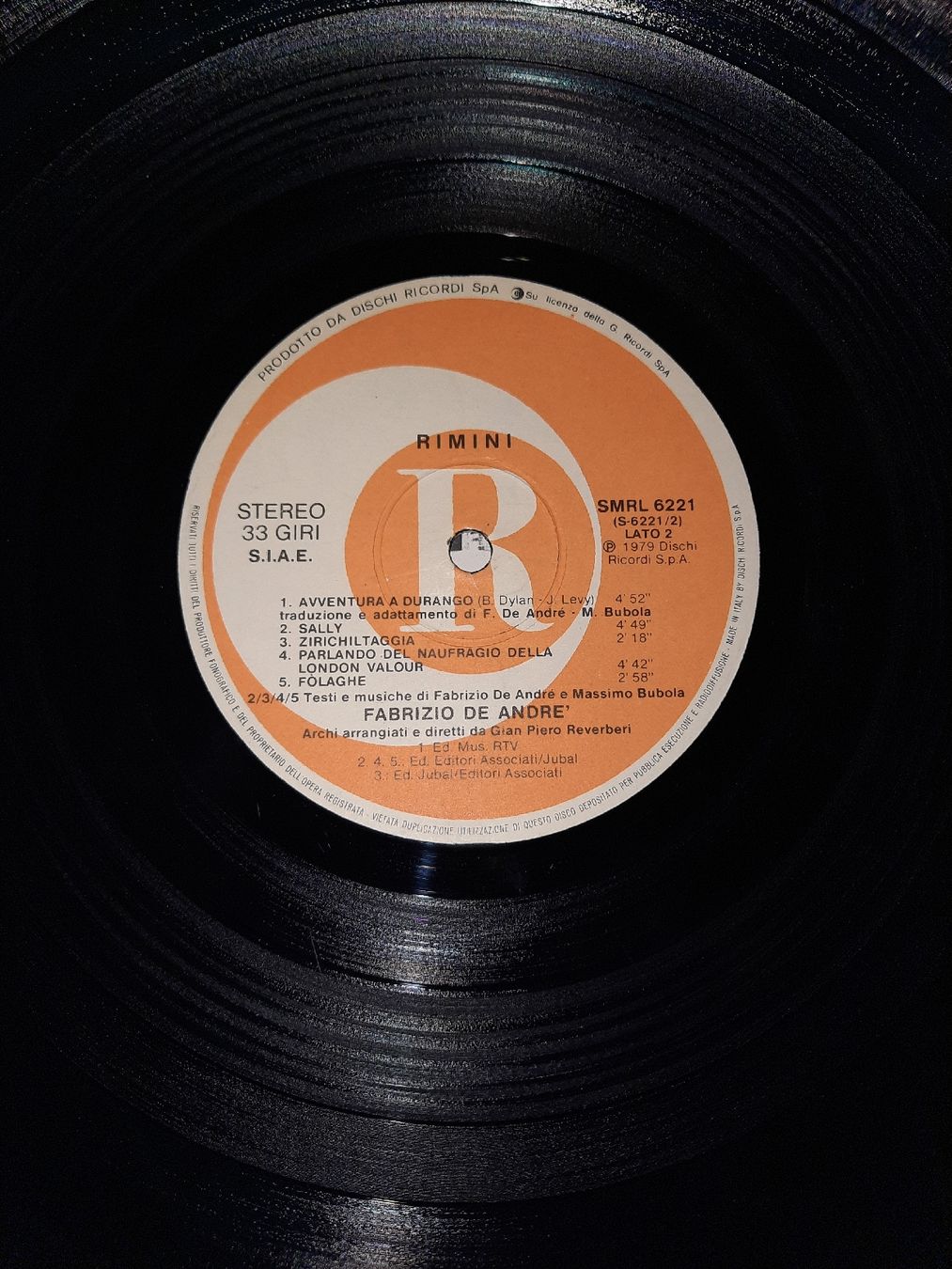 Dischi in vinile: RIMINI Fabrizio de André LP – Usato da Biasca venduto da Old_6blh 4