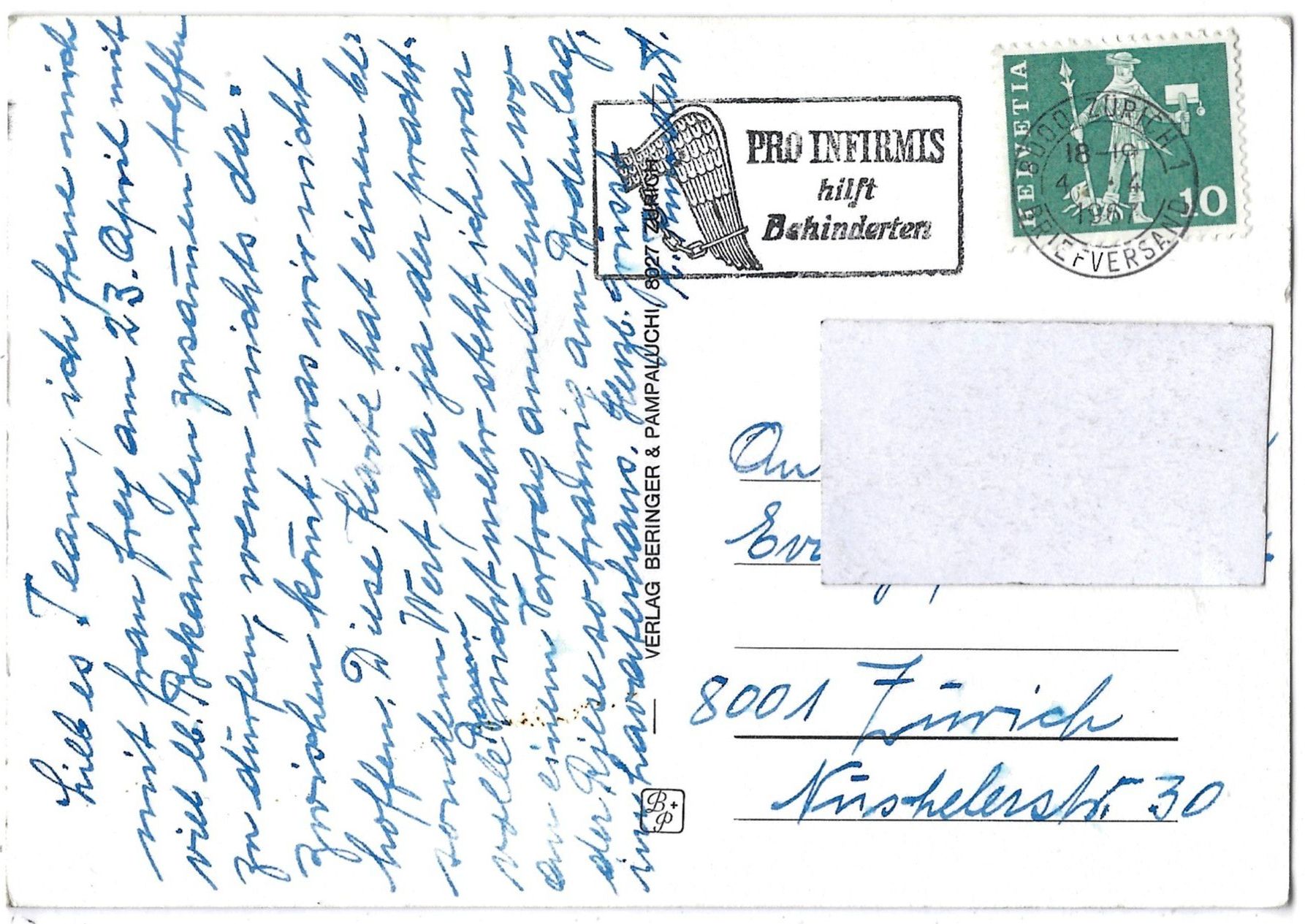 Ansichtskarten: Z 2202   Zürich.  St. Peter – Gebraucht aus Bütschwil von Jackson1A 1
