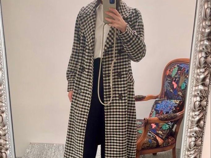 Mäntel: Beautiful Coat checked pattern size 34 (also fits 36) – Neu (gemäss Beschreibung) aus Sementina von NinaDel