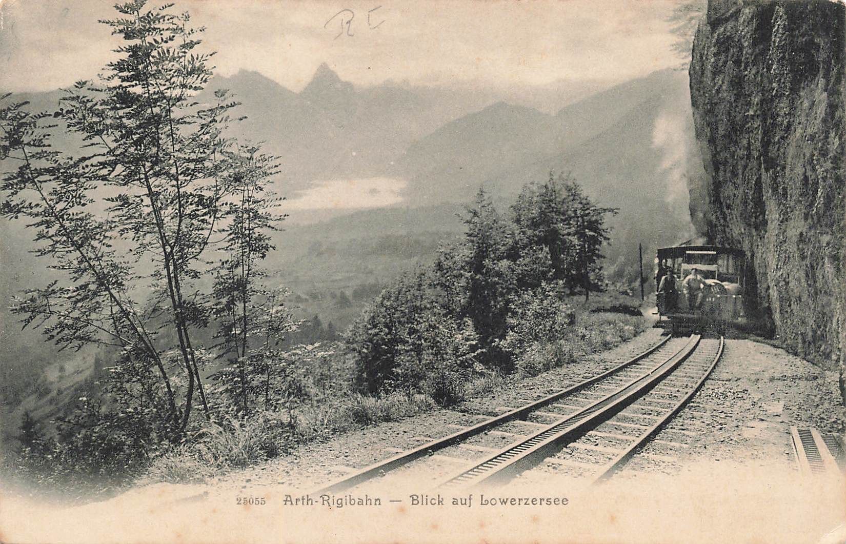 Cartoline postali: Arth rigibahn blick auf lowerzersee Eisenbahnen bahn – Usato da Biasca venduto da Blenio71