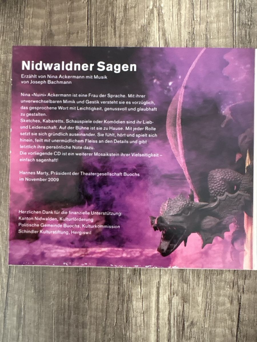 CD: CD Nidwaldner Sagen - Nina Ackermann & Joseph Bachmann – Nuovo (secondo la descrizione) da Schaffhausen venduto da Reporter 2