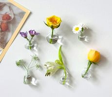 6 Mini Glasvasen mit Magnet