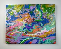 Acryl-Flüssigkeitsmalerei, rechteckig