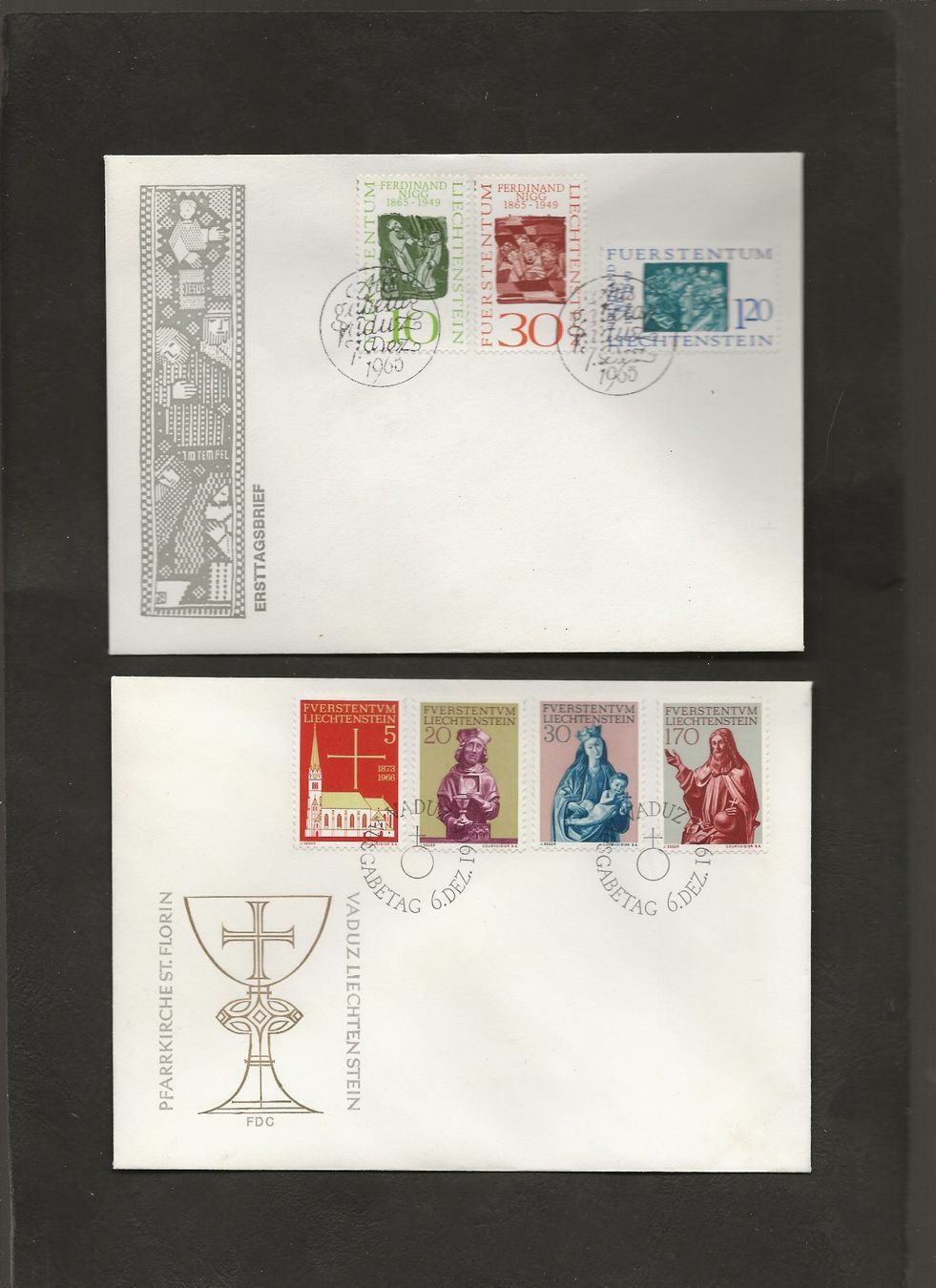 Tutti i francobolli: 16 FDC Liechtenstein 1965 bis 1974 – Usato da Au ZH venduto da xelagreb01 2