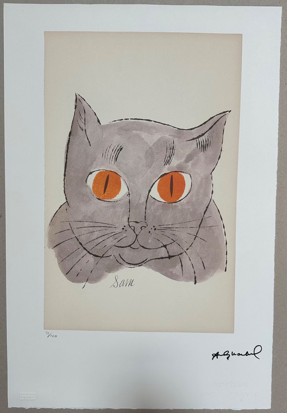 Poster & Bilder: Warhol: Sam the Cat, POP Art 31/100 – Neu (gemäss Beschreibung) aus Meilen von Smgdesign