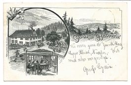 Gruss von der Baldern (ZH) Gasthaus - Vorläufer-Litho 1901