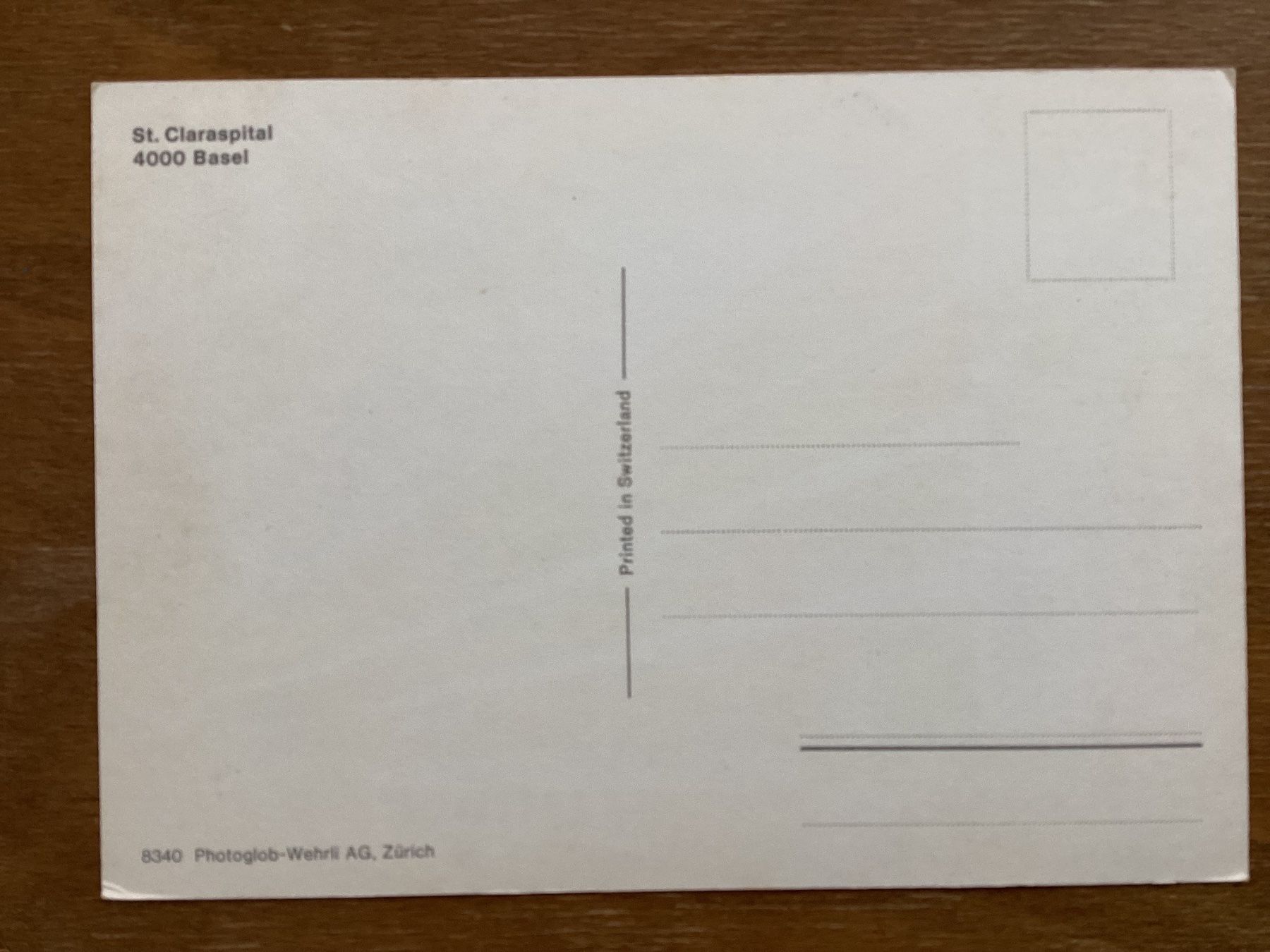Ansichtskarten: AK Basel. St. Claraspital – Gebraucht aus Zürich von Tolima194 1