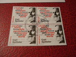 Marke Carl Spitteler, 2019, FDC + Lose 4erblock ET-o