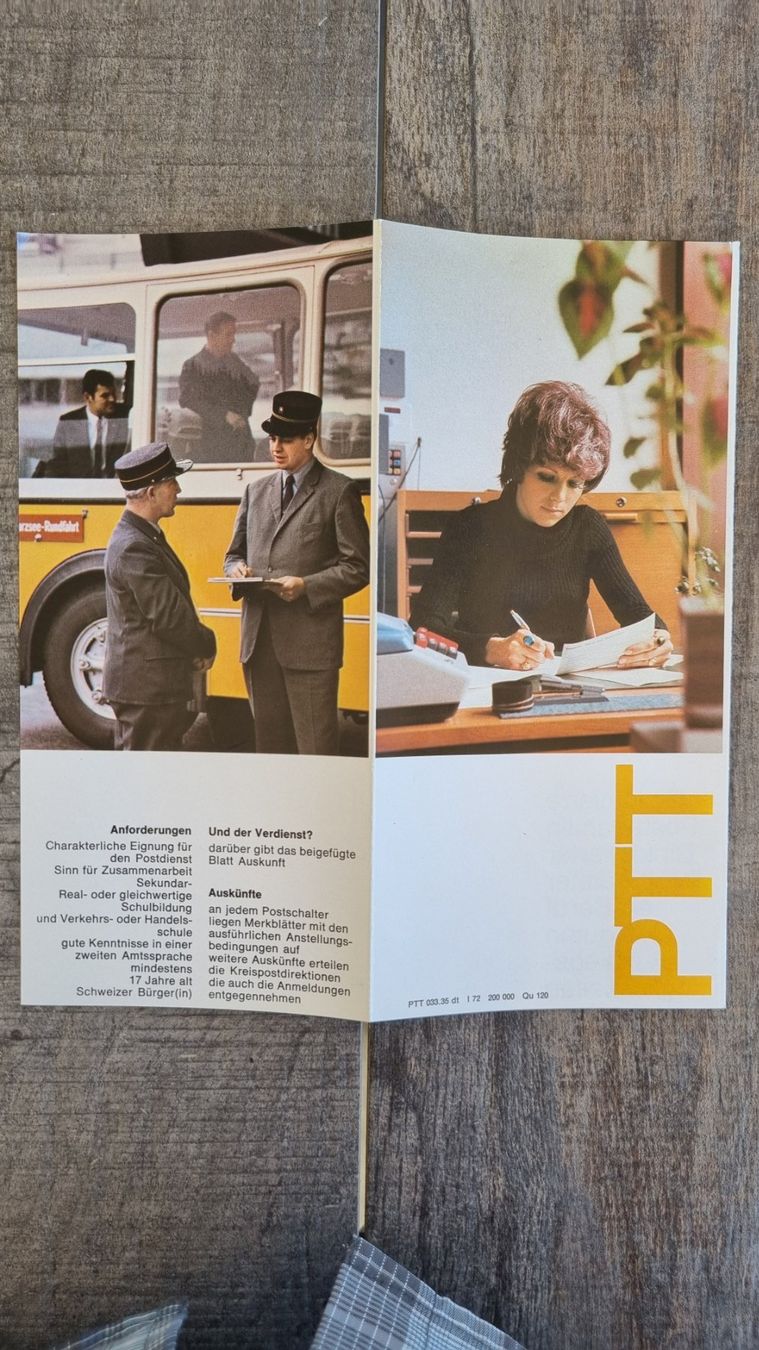 Documenti: PTT Prospekt Diplomierte Postbeamtin Postbeamter Beruf – Usato da Bözberg venduto da heinz-d 2