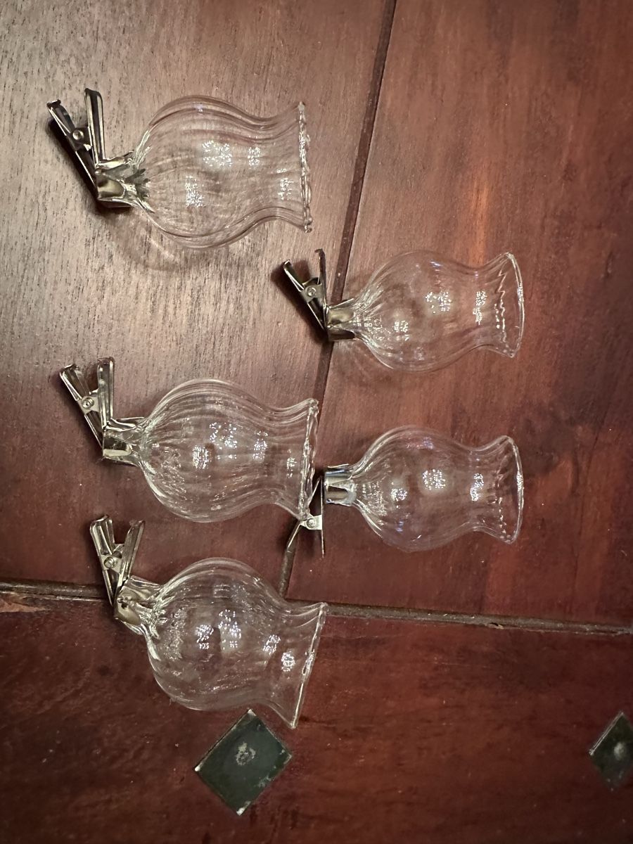 Bicchieri: Vasen Glas mit Clip 5 st  – Nuovo (secondo la descrizione) da Bern venduto da womiman 1
