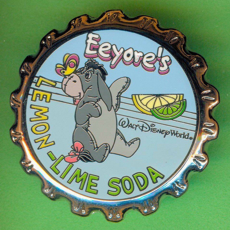 Disney Placchette & Badge: DISNEY  EEYORE'S  Lemon-Lime Soda – Usato da Winterthur venduto da Sammleroase