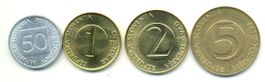 Slowenien 50 Stotinov 1993, 1, 2, 5 Tolarjev 1994