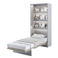 Schrankbett ABLO Vertikal Grau + LED Beleuchtung - 90x200cm