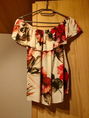 T-Shirt, Shirt Damen, Bluse weiss mit Blumen