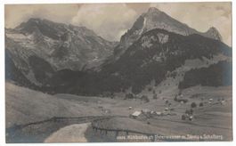 Kühboden ob Unterwasser mit Säntis und Schafberg, um 1910-20