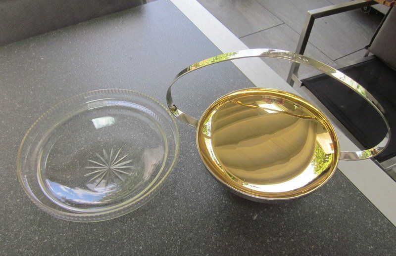 Schalen: Antike Sockelschale, Obstschale mit Glaseinsatz – Gebraucht aus Bischofszell von raika 4