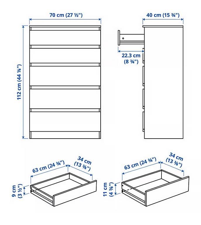 Ikea Cassettiere: IKEA KULLEN Kommode Weiss  5 Schubladen – Usato da Zürich venduto da fel_g66f 2
