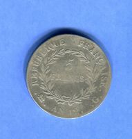 (1745) Genf 5 Francs AN12 sehrrar Silber