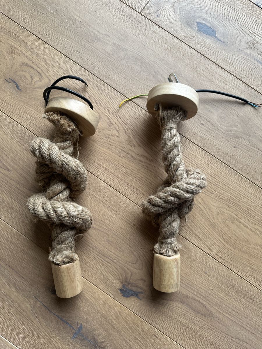 Lampadari & plafoniere: 2x Pendelleuchte Seil Holz – Usato da Pfaffhausen venduto da ser_82yb