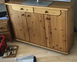 Kommode Kiefer Massiv Holz mit 2 Schubladen 3 Türen