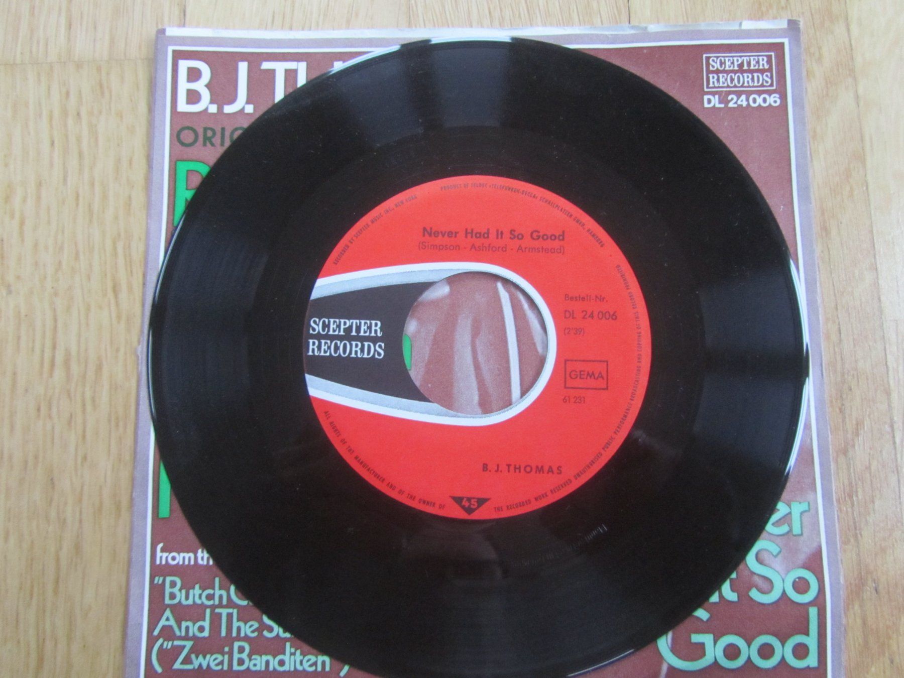 Schallplatten: B.J. Thomas - Raindrops Keep Fallin on my Head – Gebraucht aus Seengen von mikelele 2