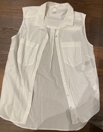 Weisse luftige Sommerbluse Gr. 44 H&M ärmellos